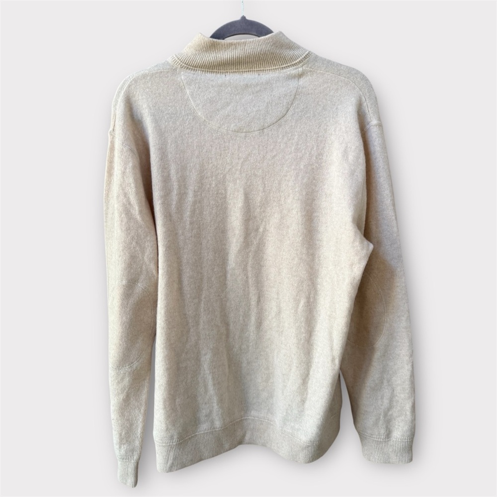 Raffi Men's 100% Cashmere long sleeve 1/4 Zip-Up Sweater EUC mock neck - Picture 4 of 7